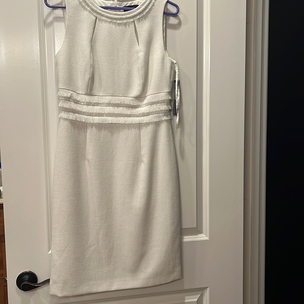 White Tahari tweed cocktail dress - never worn, new with tags